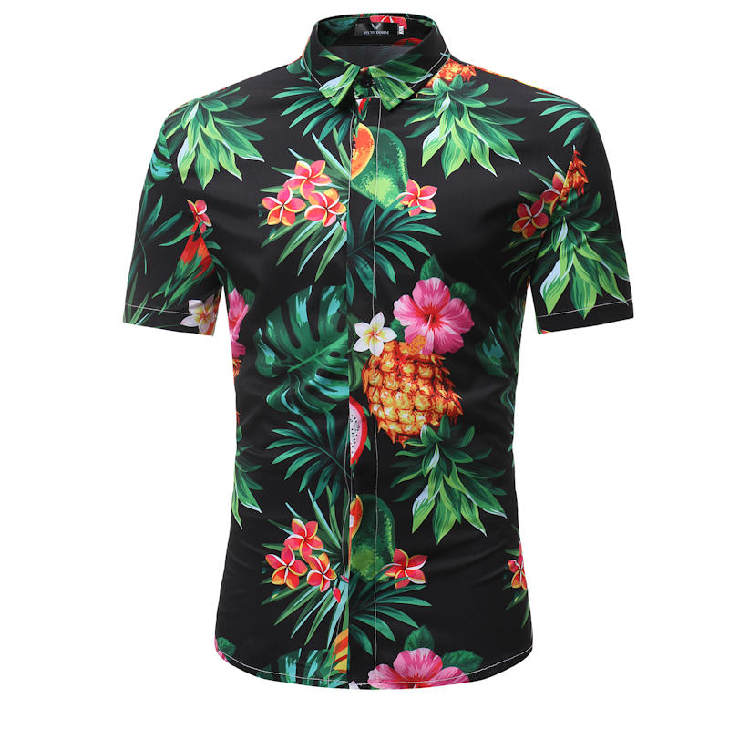 Mens Hawaiian Shirt Male Casual  masculina