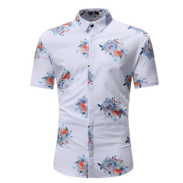 Mens Hawaiian Shirt Male Casual  masculina