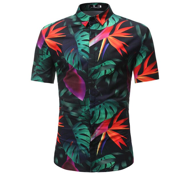 Mens Hawaiian Shirt Male Casual  masculina