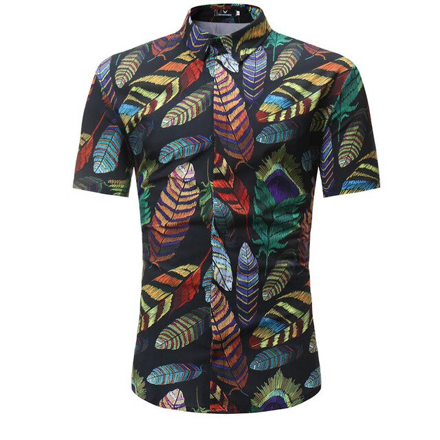 Mens Hawaiian Shirt Male Casual  masculina