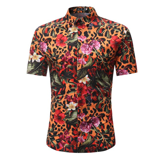 Mens Hawaiian Shirt Male Casual  masculina