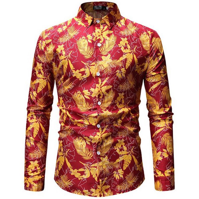 2020 Mens Hawaiian Shirt Male Casual