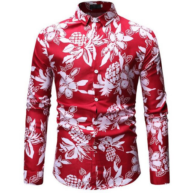 2020 Mens Hawaiian Shirt Male Casual