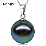 18K Gold Tahitian Black Pearl Pendant for Women