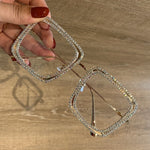 Optical frame Transparent square sunglasses metal Women