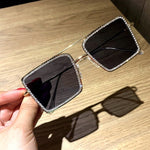 Optical frame Transparent square sunglasses metal Women