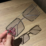 Optical frame Transparent square sunglasses metal Women