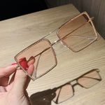 Optical frame Transparent square sunglasses metal Women