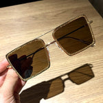 Optical frame Transparent square sunglasses metal Women