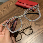 Optical frame Transparent square sunglasses metal Women