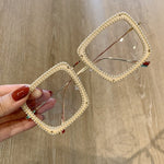 Optical frame Transparent square sunglasses metal Women