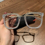 Optical frame Transparent square sunglasses metal Women