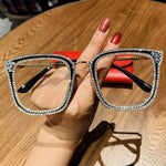 Optical frame Transparent square sunglasses metal Women