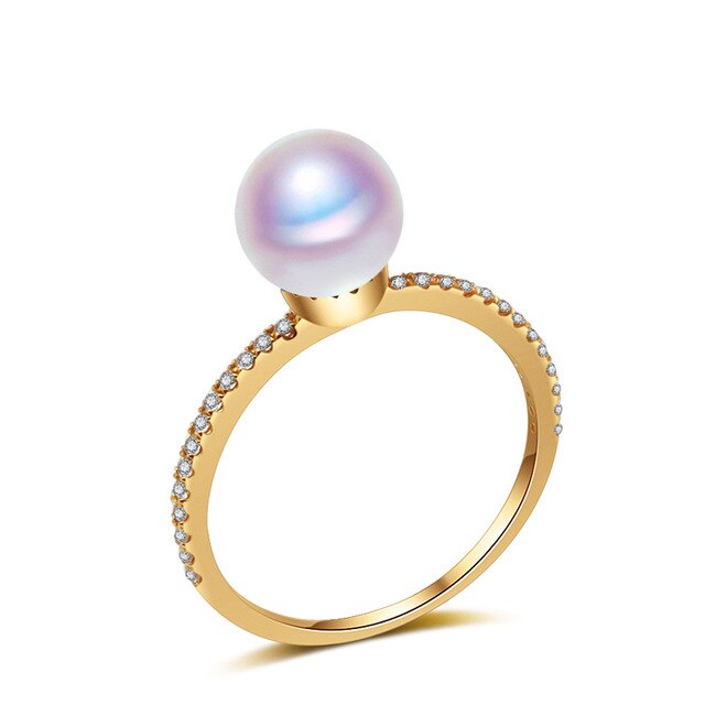 Real Wedding 18K Yellow Gold Rings Black Tahiti Pearl