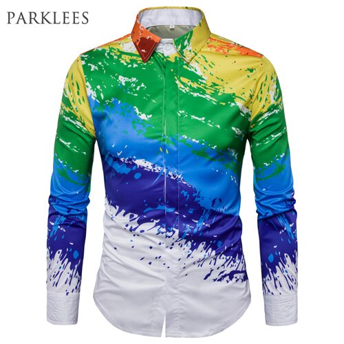 Fashion Splash Ink Printed Men Shirts