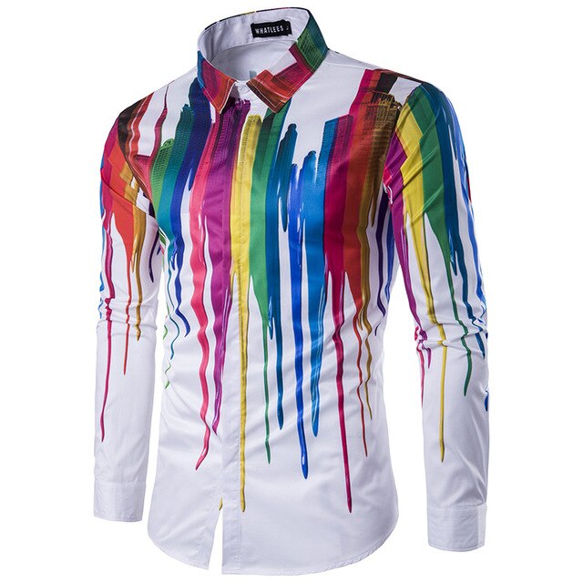 Fashion Splash Ink Printed Men Shirts