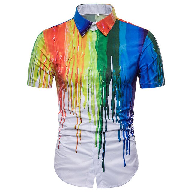 Fashion Splash Ink Printed Men Shirts