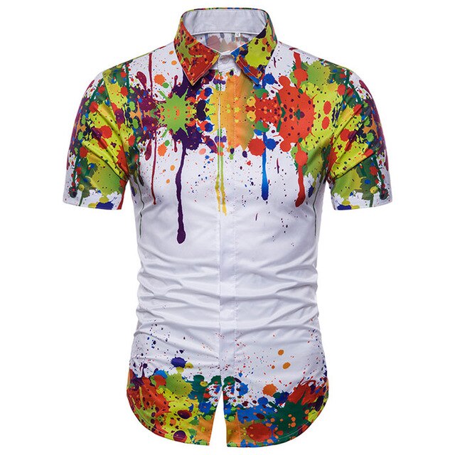 Fashion Splash Ink Printed Men Shirts