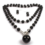 black pearl necklace earrings set