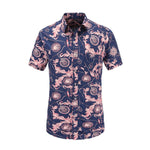 Jeetoo Mens Casual Flower Flamingos Print Shirt