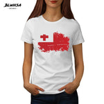 Tonga Flag Printed T shirt Women