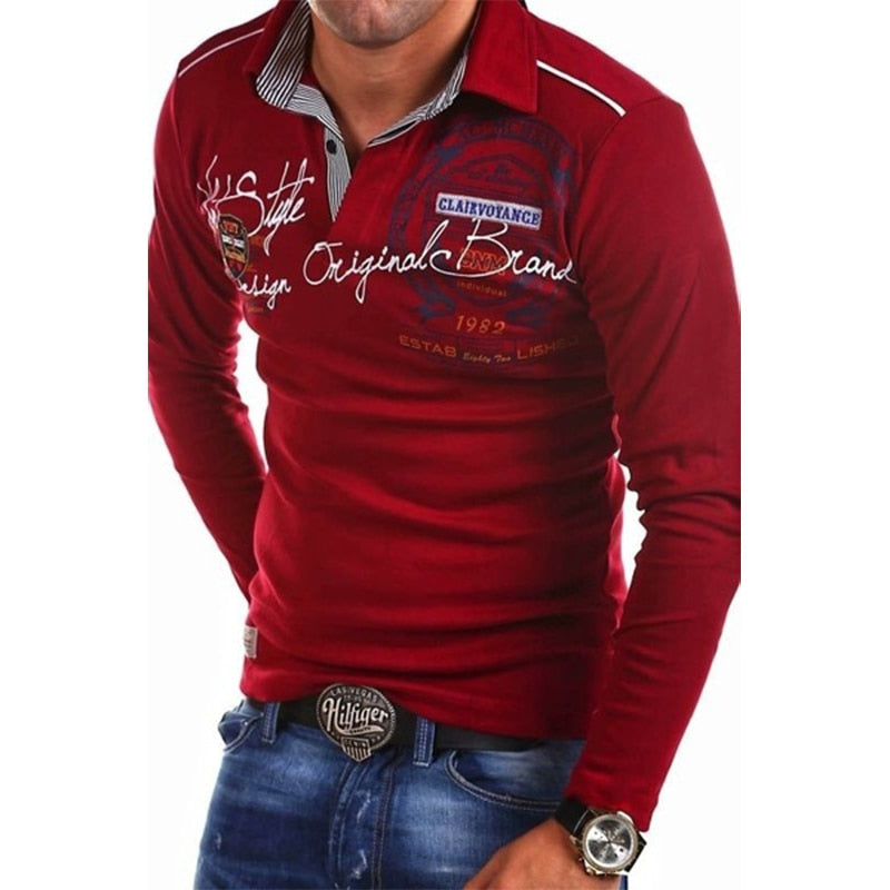 Polo Shirts Men Autumn Fashion Long Sleeve