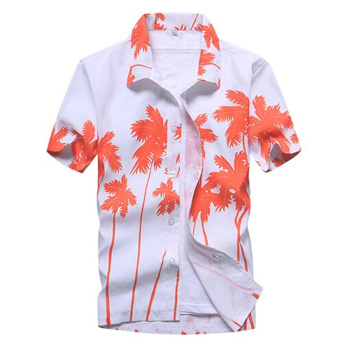 Summer Beach Hawaiian Shirt Men Classic Button Down