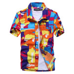 Summer Beach Hawaiian Shirt Men Classic Button Down