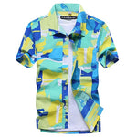 Summer Beach Hawaiian Shirt Men Classic Button Down