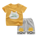 Summer Short Sleeve T-shirt Shorts 2pcs Suit Children Set