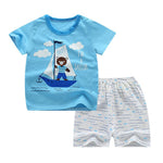 Summer Short Sleeve T-shirt Shorts 2pcs Suit Children Set