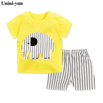 Summer Short Sleeve T-shirt Shorts 2pcs Suit Children Set