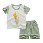 Summer Short Sleeve T-shirt Shorts 2pcs Suit Children Set