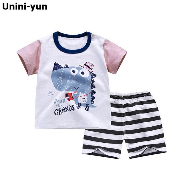 Summer Short Sleeve T-shirt Shorts 2pcs Suit Children Set