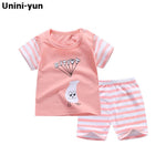 Summer Short Sleeve T-shirt Shorts 2pcs Suit Children Set