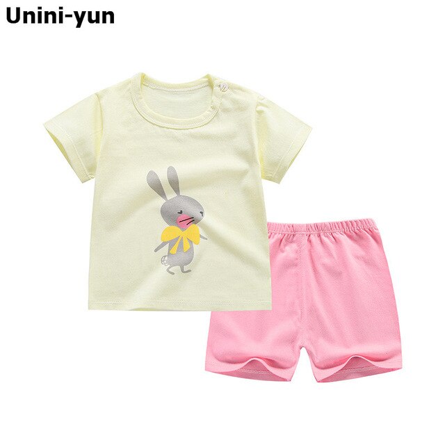 Summer Short Sleeve T-shirt Shorts 2pcs Suit Children Set