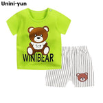 Summer Short Sleeve T-shirt Shorts 2pcs Suit Children Set