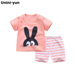 Summer Short Sleeve T-shirt Shorts 2pcs Suit Children Set