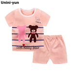 Summer Short Sleeve T-shirt Shorts 2pcs Suit Children Set