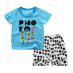 Summer Short Sleeve T-shirt Shorts 2pcs Suit Children Set