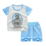 Summer Short Sleeve T-shirt Shorts 2pcs Suit Children Set