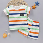 Summer Short Sleeve T-shirt Shorts 2pcs Suit Children Set