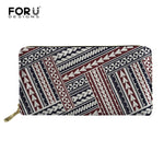 Long Wallets Polynesian Zipper Leather Wallet