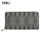 Long Wallets Polynesian Zipper Leather Wallet