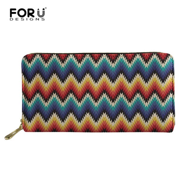 Long Wallets Polynesian Zipper Leather Wallet