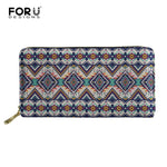 Long Wallets Polynesian Zipper Leather Wallet