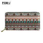 Long Wallets Polynesian Zipper Leather Wallet