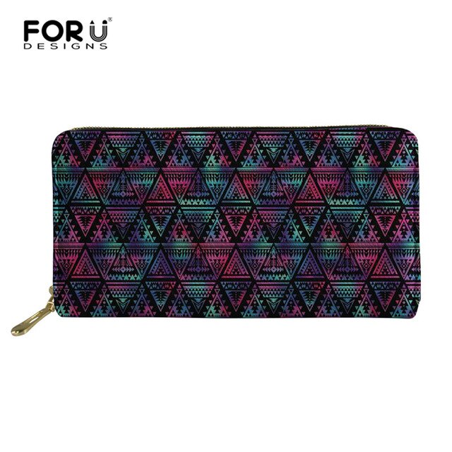 Long Wallets Polynesian Zipper Leather Wallet