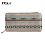 Long Wallets Polynesian Zipper Leather Wallet