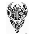 POLYNESIAN BULL TEMPORARY TATTOO, WARRIOR, TRIBAL MENS, WOMENS, MAORI, STICKER